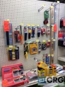 Lot of asst tools including flashlights, hex key sets, levels, etc