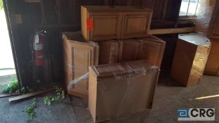 Lot of (5) assorted wood kitchen cabinets