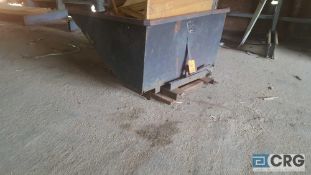Lot of (2) assorted self dumping metal Hoppers with forklift accessibility