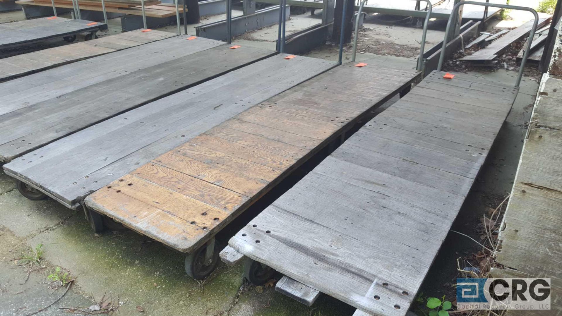 Lot of (6) assorted 10 ft. wood/metal shop carts - Image 2 of 2