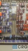 Lot of assorted hinges, corner braces, barrel bolts, sash locks etc. Contents of peg board and