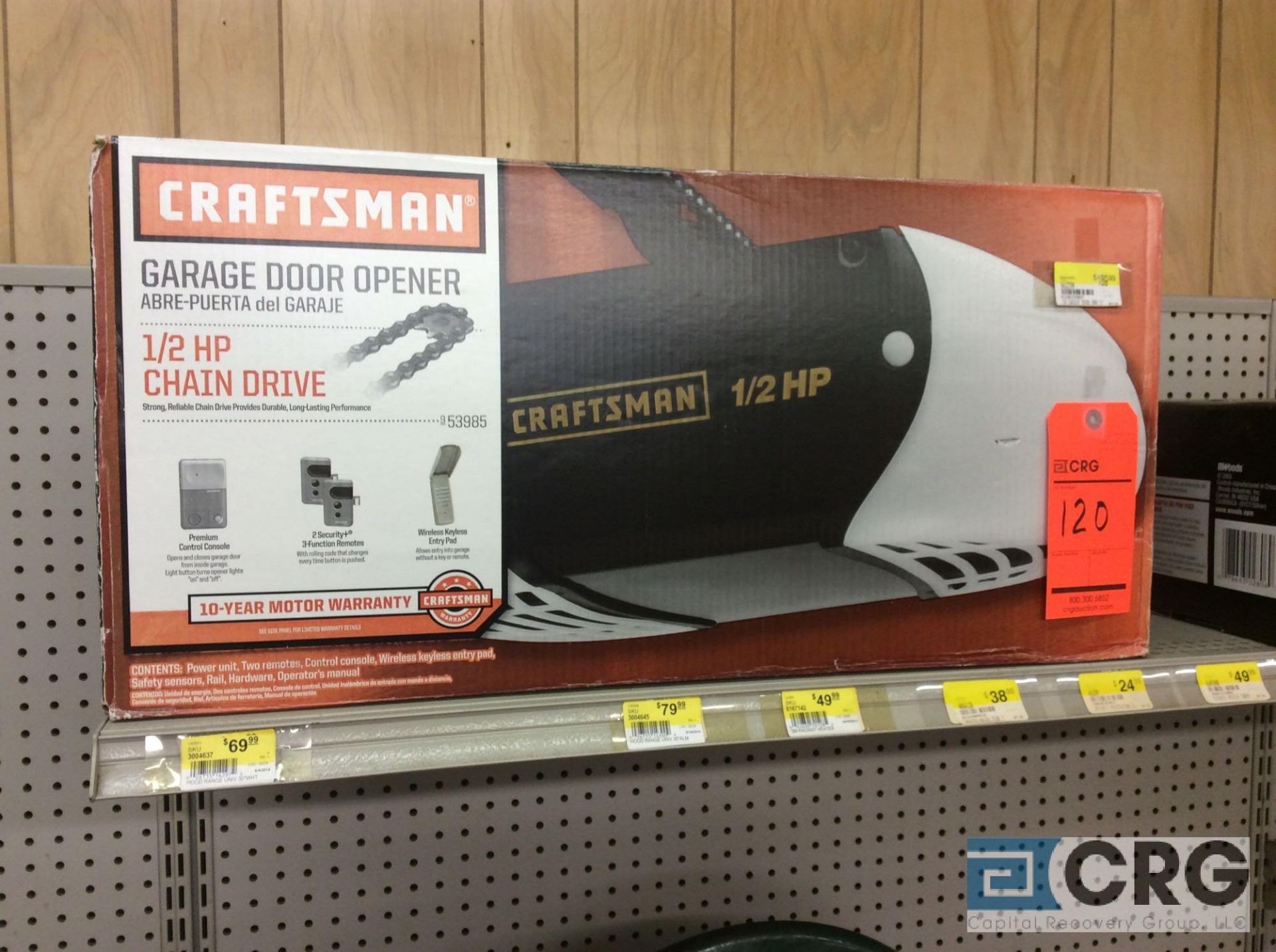 Craftsman 1/2 HP chain drive garage door opener