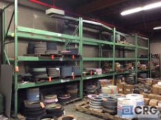 Lot of (4) sections pallet racking including, (5) 12’ uprights 42” deep and 3” x 1 1/2” thick, (