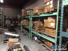 Lot of (5) sections of pallet racking, each section includes the following, (2) 8’ uprights x 42”