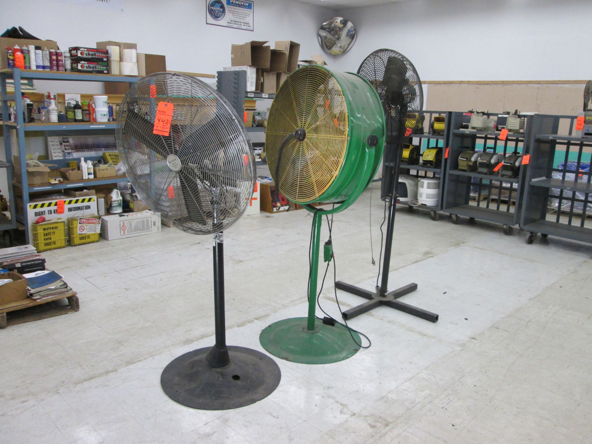 Lot of (3) ass't electric floor fans - LOCATED AT 524 ROUTE 7 SO., MILTON, VT