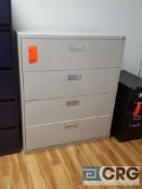 Lot of (3) assorted metal lateral file cabinets.