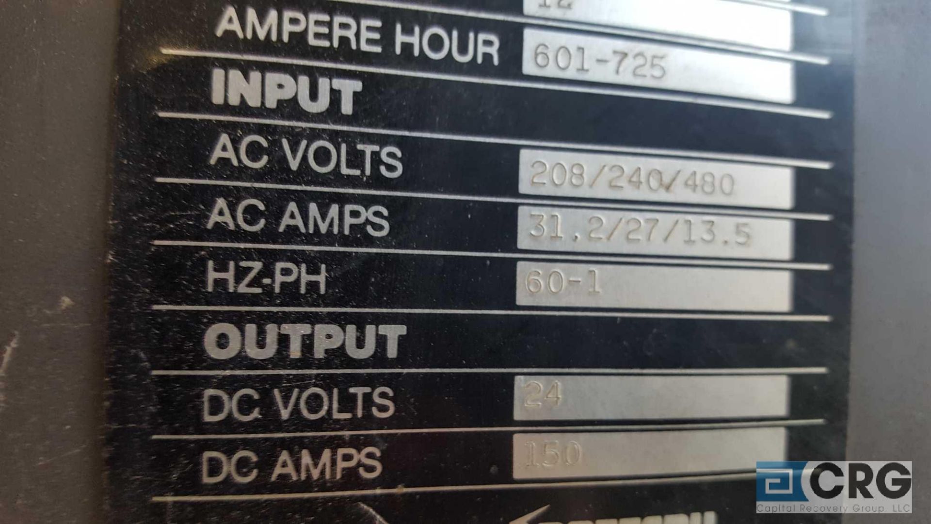 KW 24 volt battery charger, model 12-725F 1B, serial number K3885, type LA, 12 cells, 24 volt. - Image 4 of 4