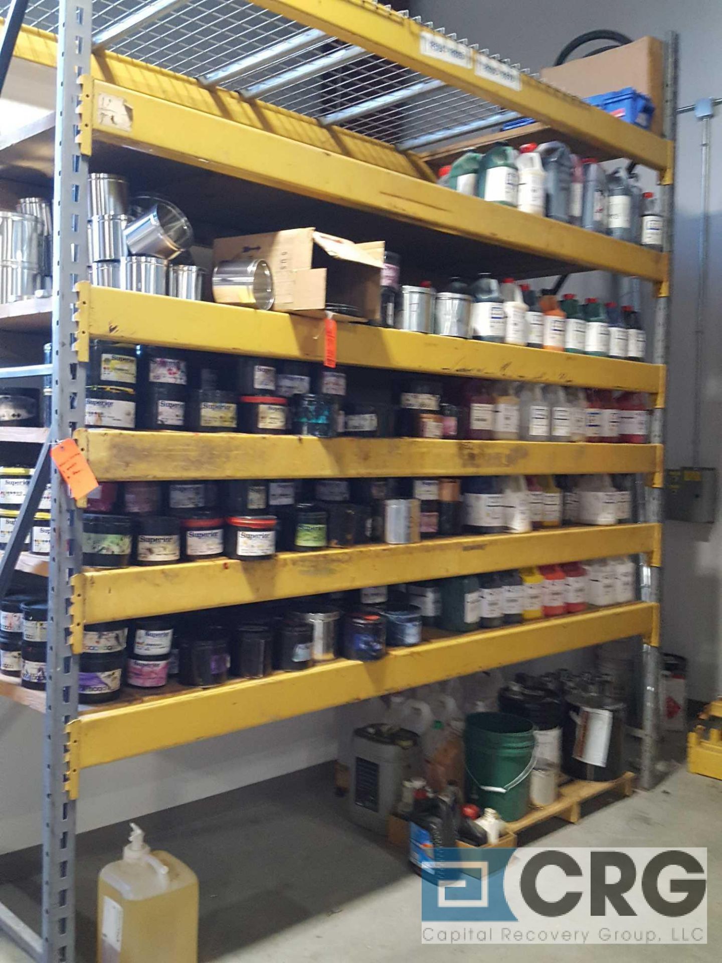 Lot of assorted ink and solvents etc. Buyer may abandon undesired cans or bottles. Contents of