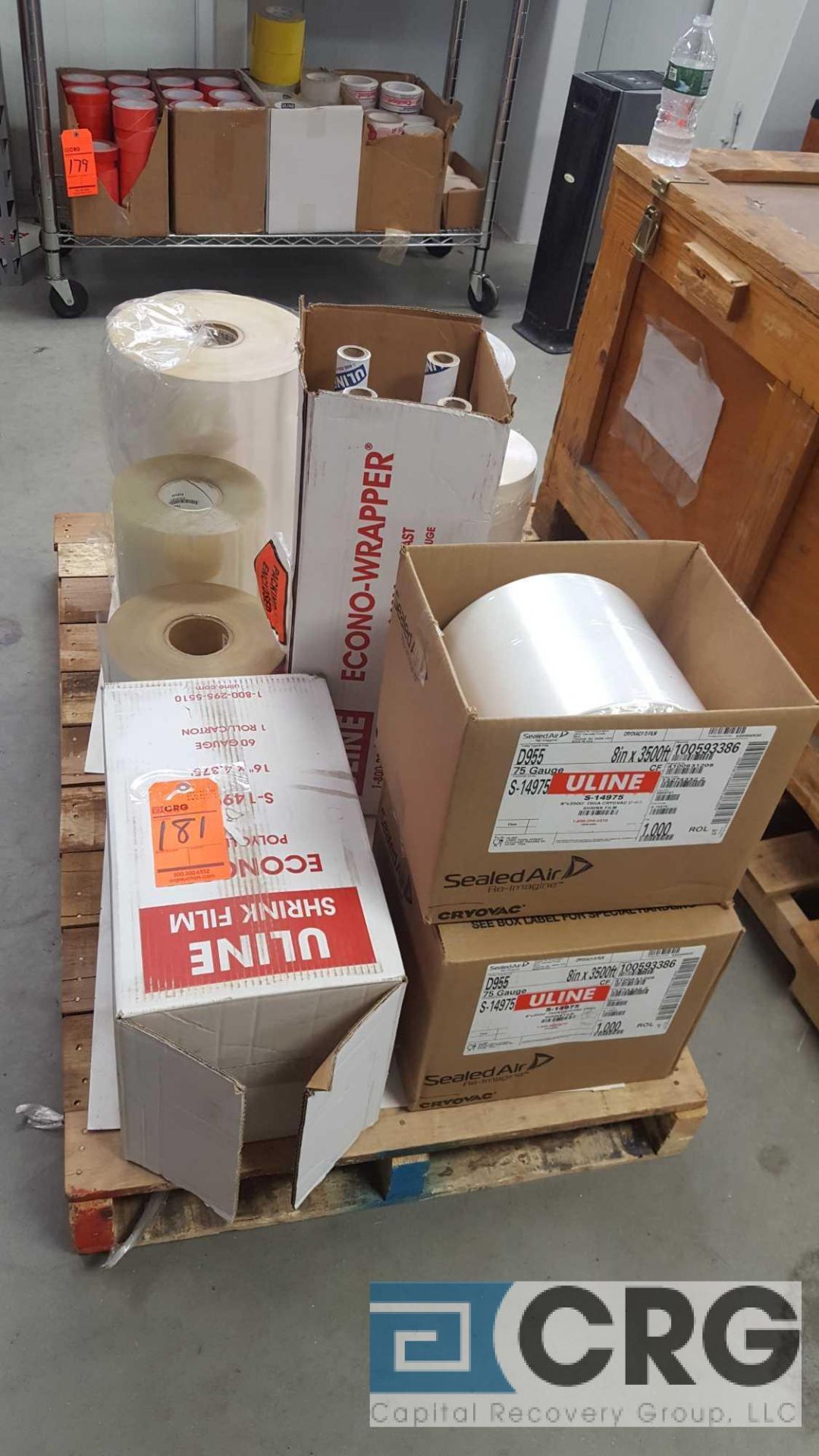 Lot of assorted shrink wrap and stretch wrap etc.