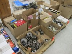 Lot of assorted gears, pipe fittings, clamps, parts and accessories, etc. - LOCATED AT 524 ROUTE 7