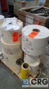 Lot of 6 assorted rolls of paper stock 13 IN. BRIGHT WHITE 70#BRIGHT WHITE FELT WITH 30% PCW WET STR