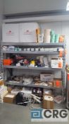 Lot of assorted shop and office supplies and accessories etc. Shelving excluded