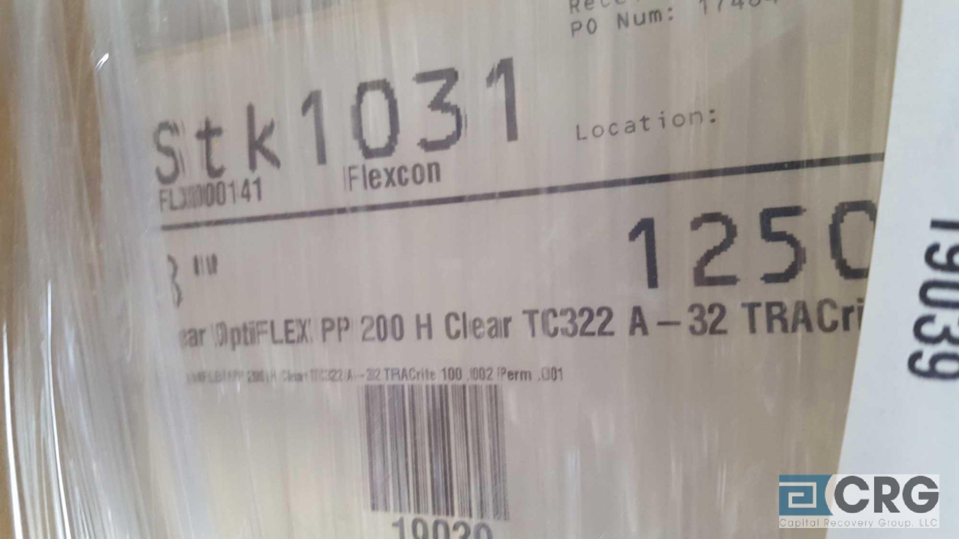 Lot of (5) assorted rolls of paper stock, (4) 13 in. CLEAR OPTIFLEX PP 200 H CLEAR TC322 A-32 - Image 6 of 6