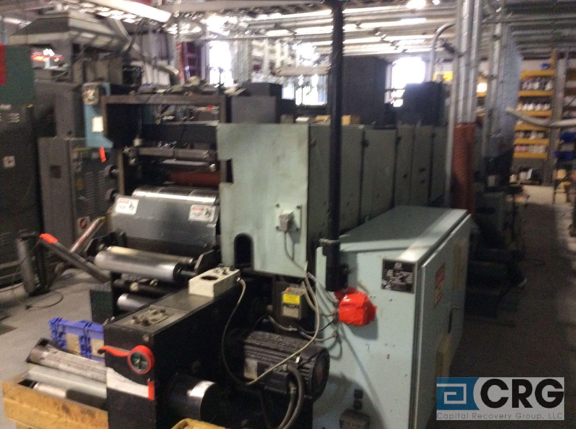 Webtron 1618, 8 color, 18" flexography printing press, single turret unwind, (2) UV units, Allen - Image 2 of 11