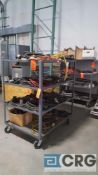 Lot of (2) 4 ft. by 2 ft. 4 tier metal shop carts, no contents