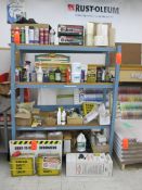 Lot of assorted printing shop accessories, etc. - contents of (2) shelving units, shelving