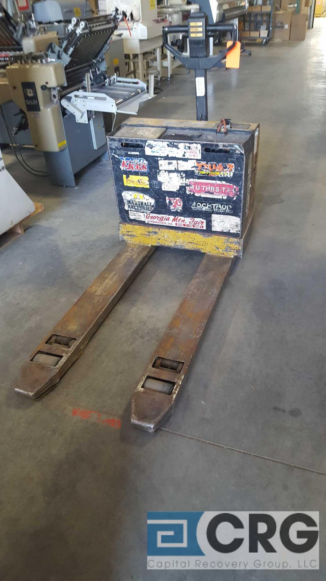 Yale electric pallet jack, model MPB040ACN24C2748, serial number N562323, 24 volt, 4000 # capacity.