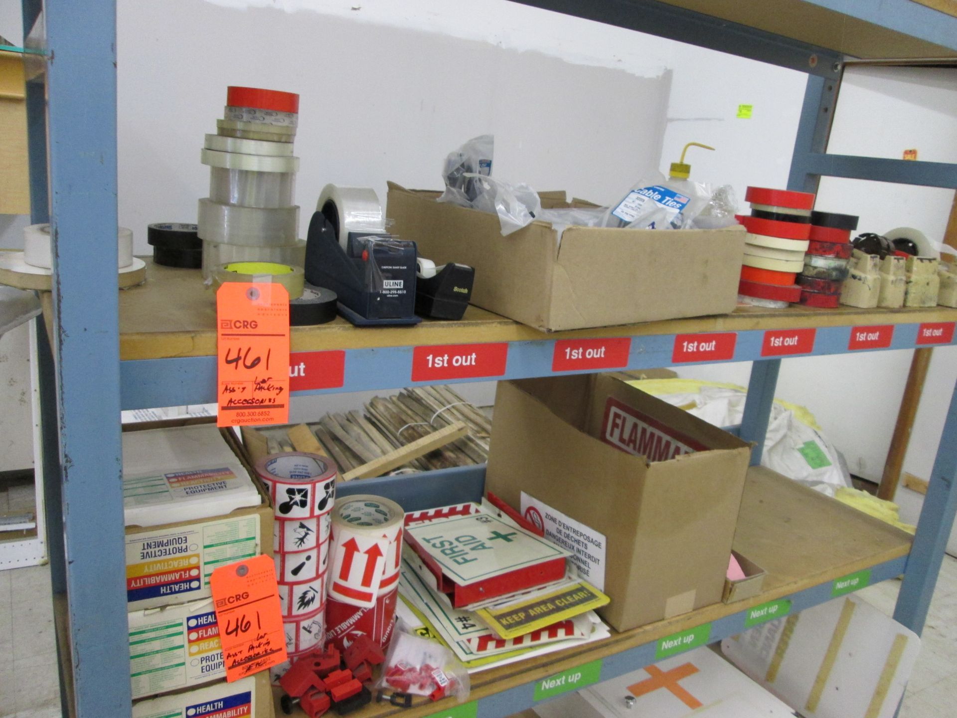 Lot of assorted packing supplies and accessories - contents of top (3) shelves, shelving - Image 3 of 4