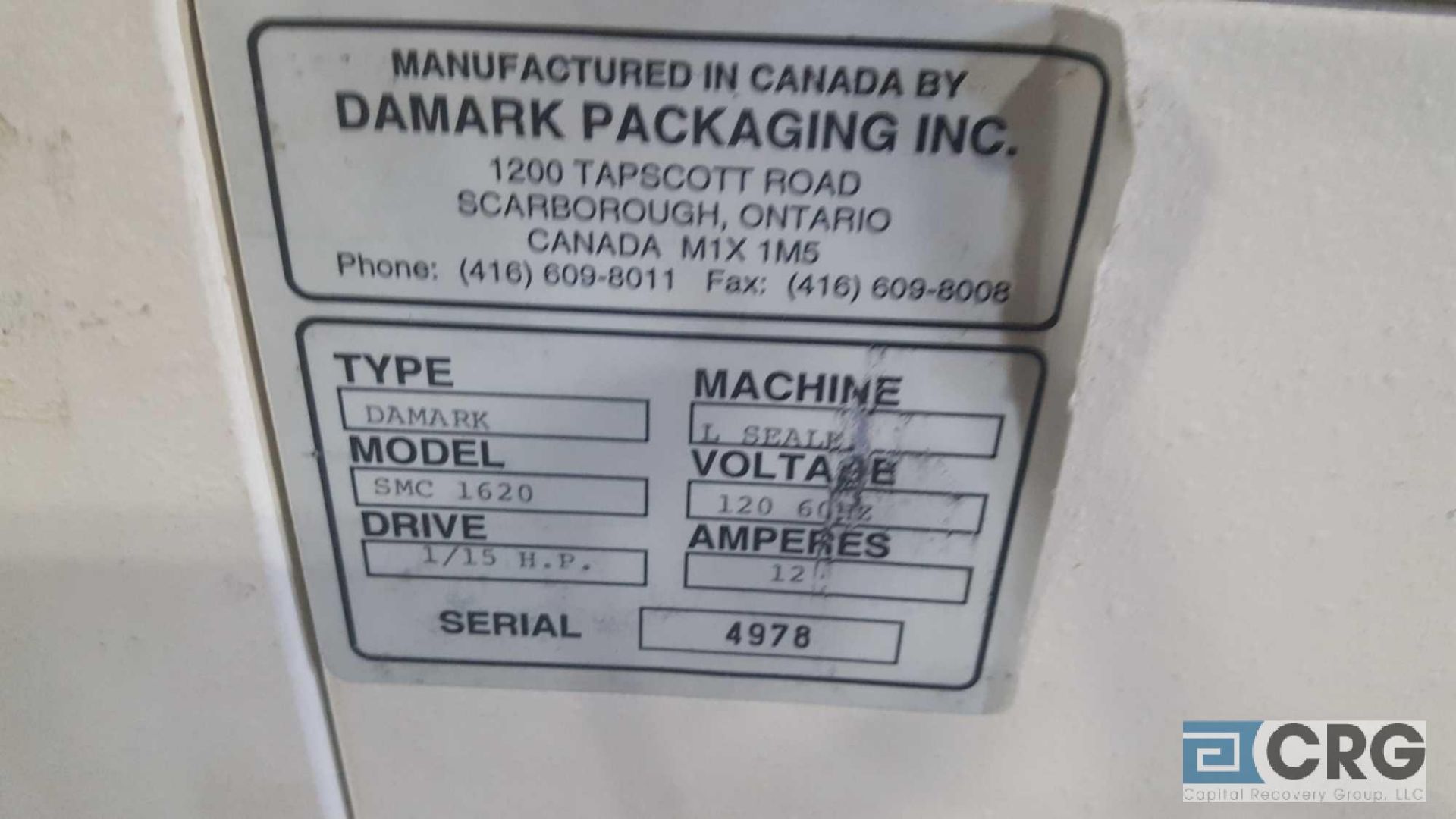 Damark model SMC 1620, s/n 4978, L- bar sealer with shrink tunnel. - Image 4 of 5