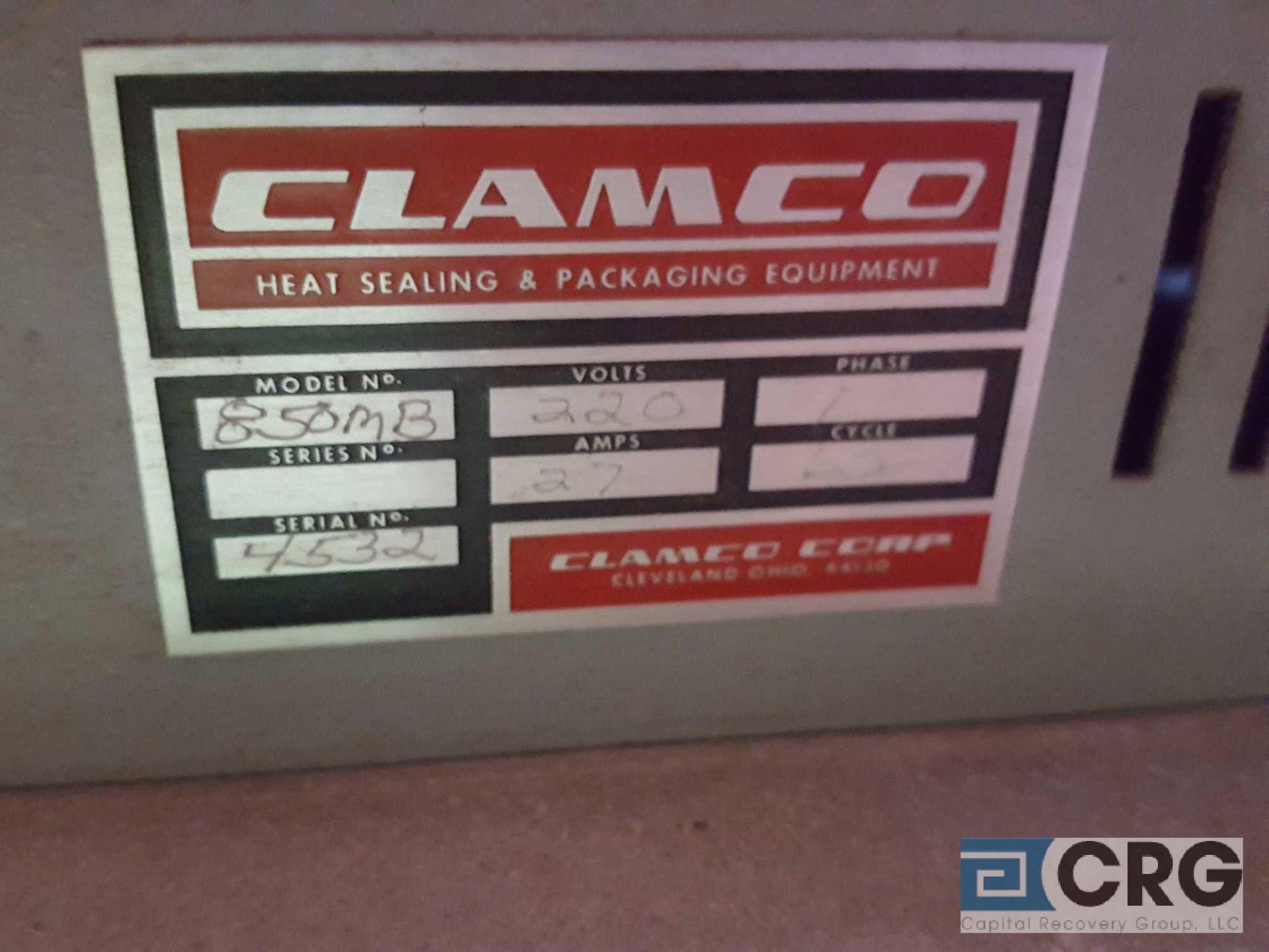 Clamco 850MB conveyor type portable shrink tunnel, 220V, 27 A, 1 Ph., 60 Hz, s/n 4532 - LOCATED AT - Image 4 of 4