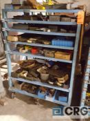 Lot includes (1) portable shop cart with slide out shelves and all contents of assorted machine