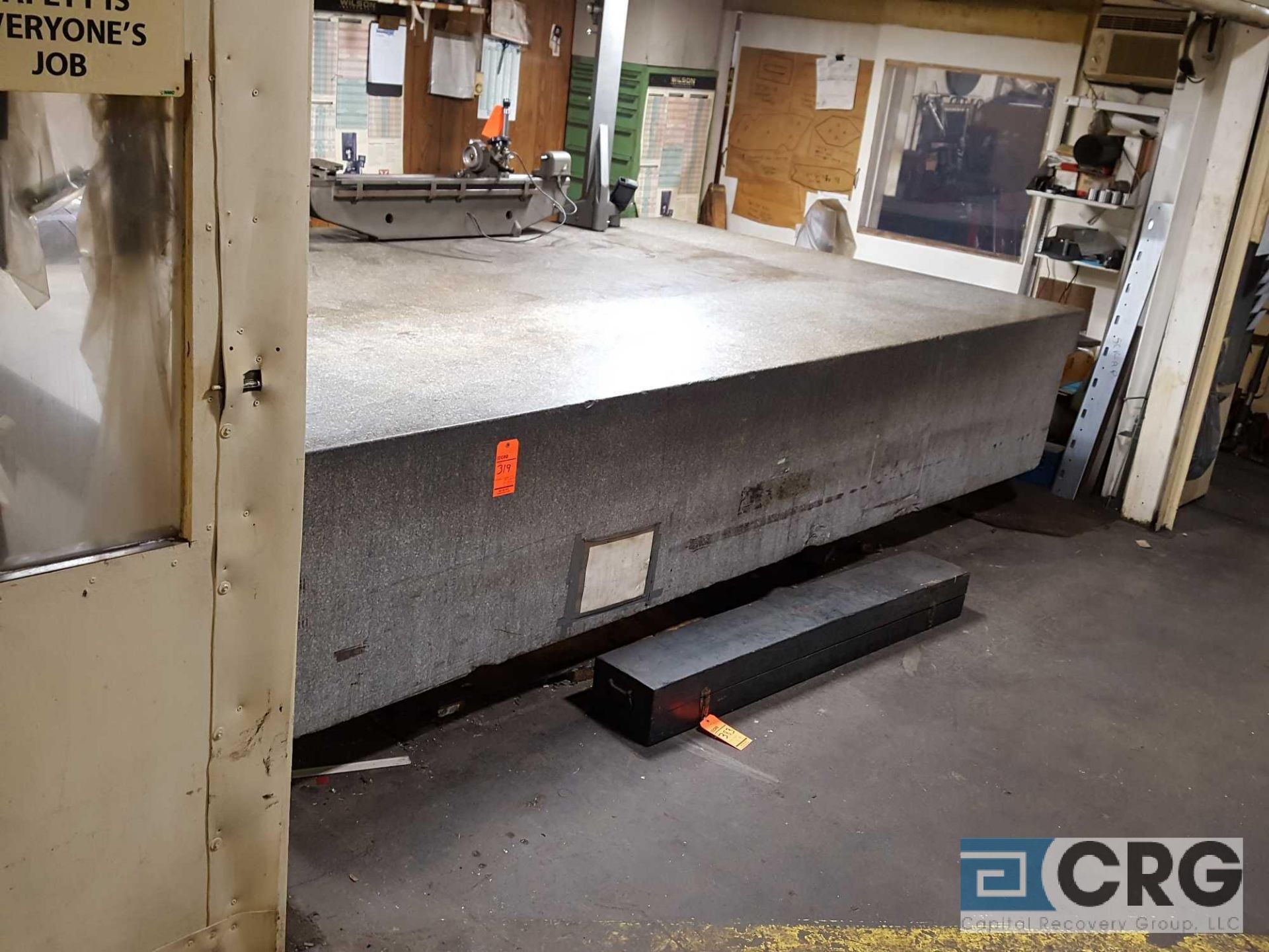 Granite surface plate, 96 inch x 168 inch x 37 inch high, no contents