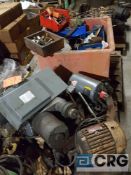 Lot of assorted electric motors, machine parts, and tooling etc.