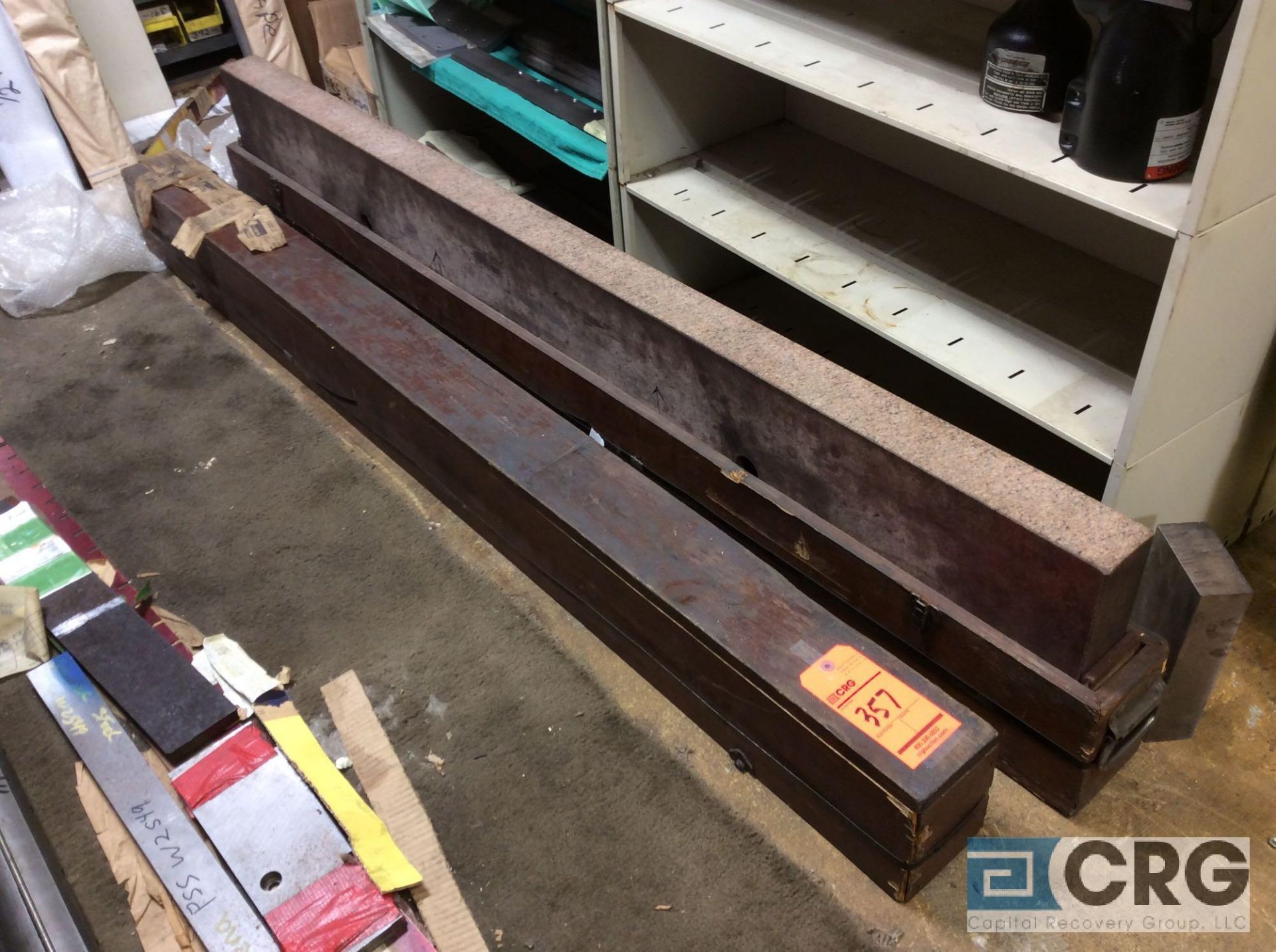 72” x 12” x 3” pink granite straight edge surface plate with case - Image 3 of 4