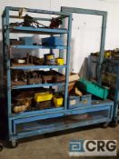 Lot includes (1) portable shop cart with slide out shelves and all contents of assorted machine