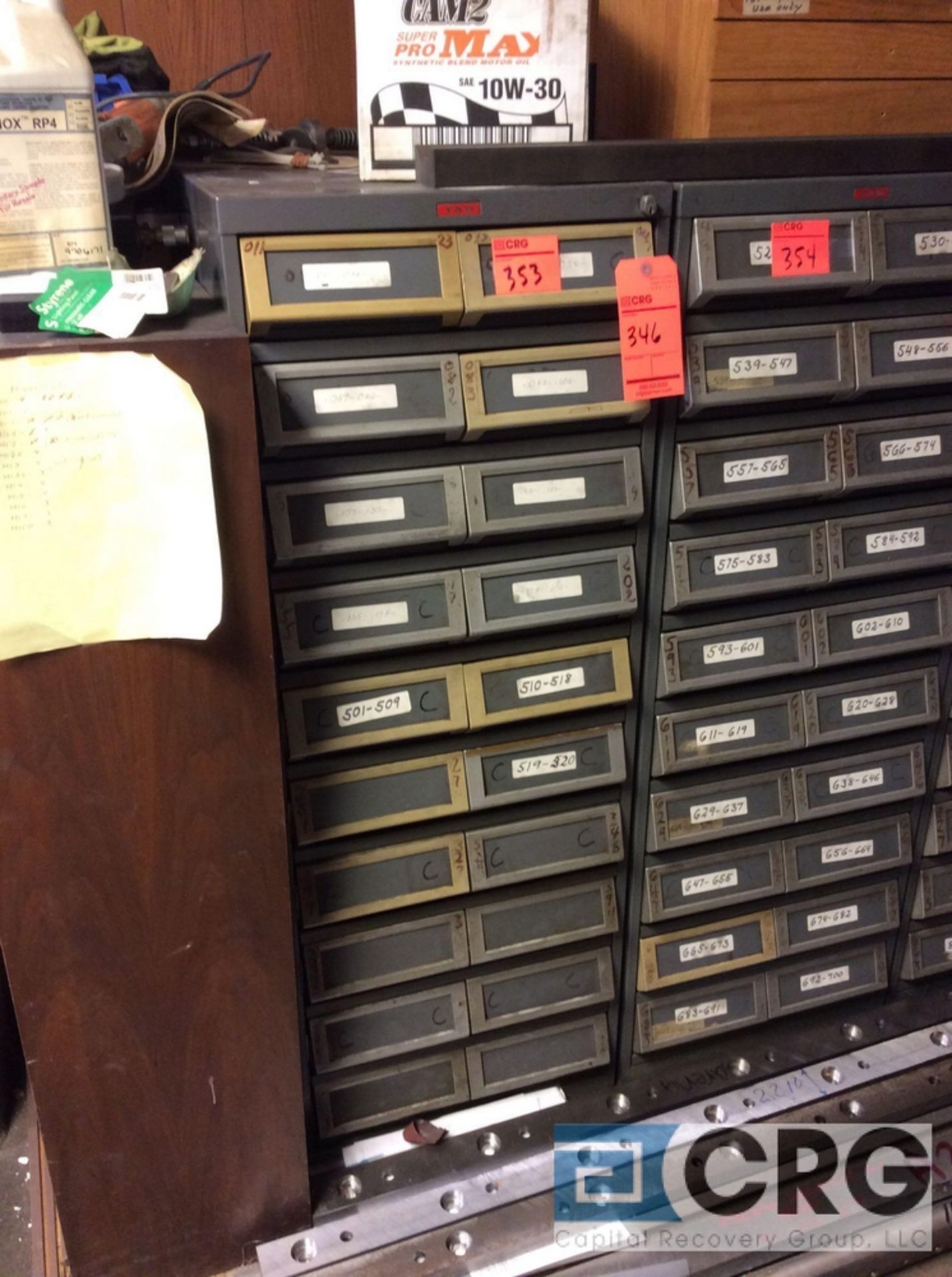 TAB 10 door steel parts storage cabinet with pin and plug gage inventory, subject to entirety bid - Image 2 of 10