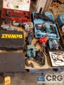 Lot of assorted tools etc, contents of pallet. Includes Milwaukee angle drill, Makita hammer