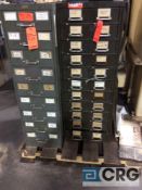 Lot of (2) assorted cabinets, (1) with 9 drawers, (1) with 11 drawers, with the contents of both