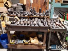 Lot of assorted taper tooling and accessories, with swivel bench vise, and bench
