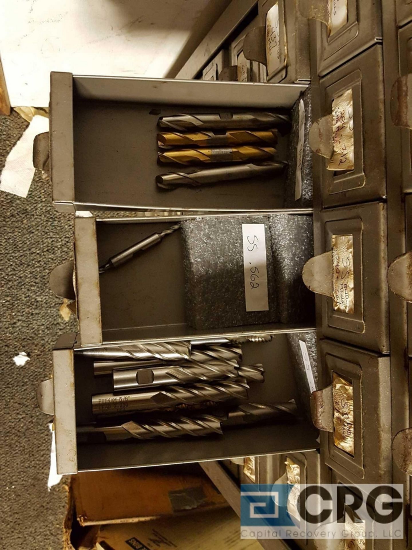 Lot includes (2) cabinets and contents of assorted end mills and cutting tools etc. - Image 8 of 28
