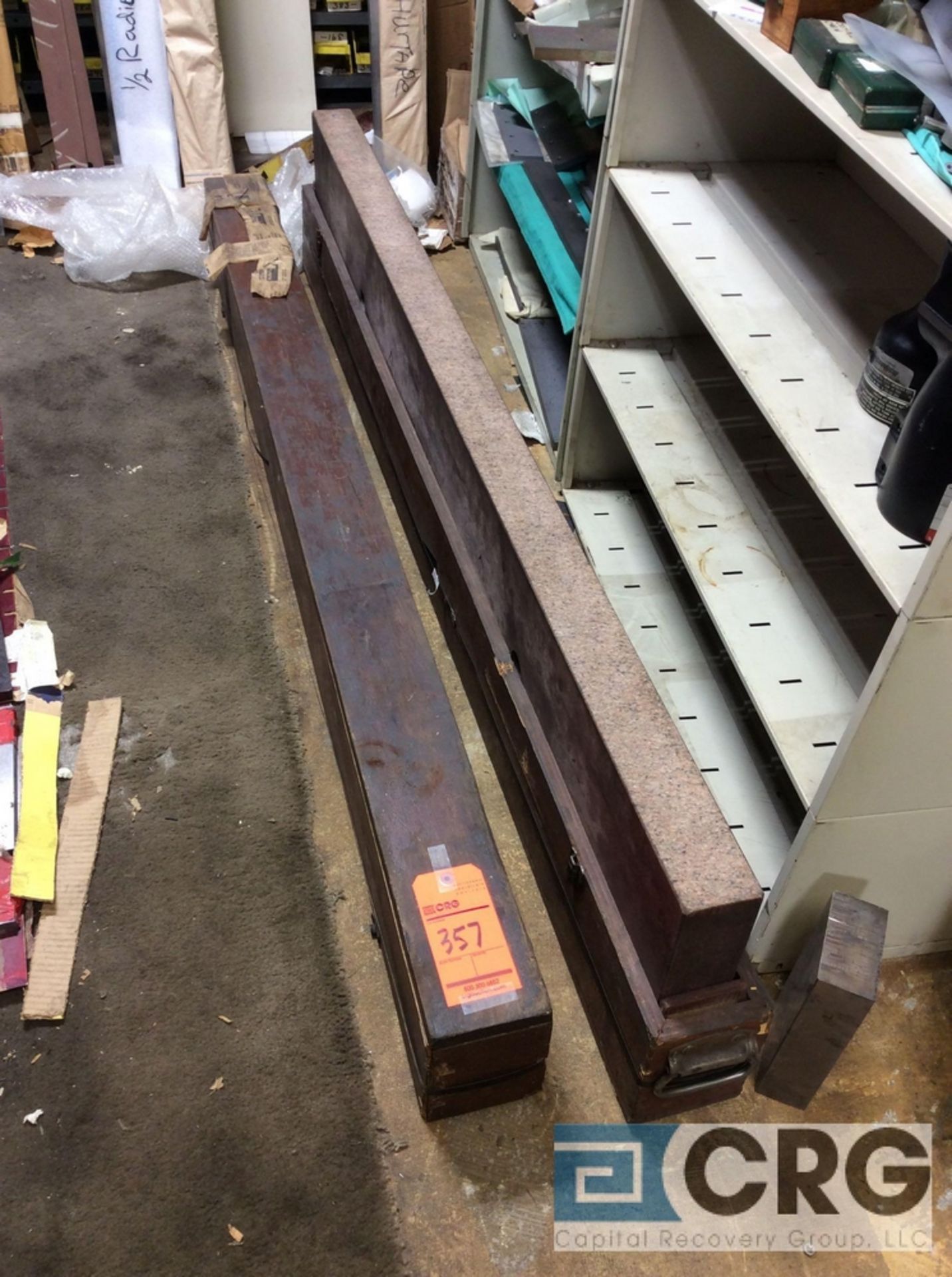 72” x 12” x 3” pink granite straight edge surface plate with case - Image 2 of 4