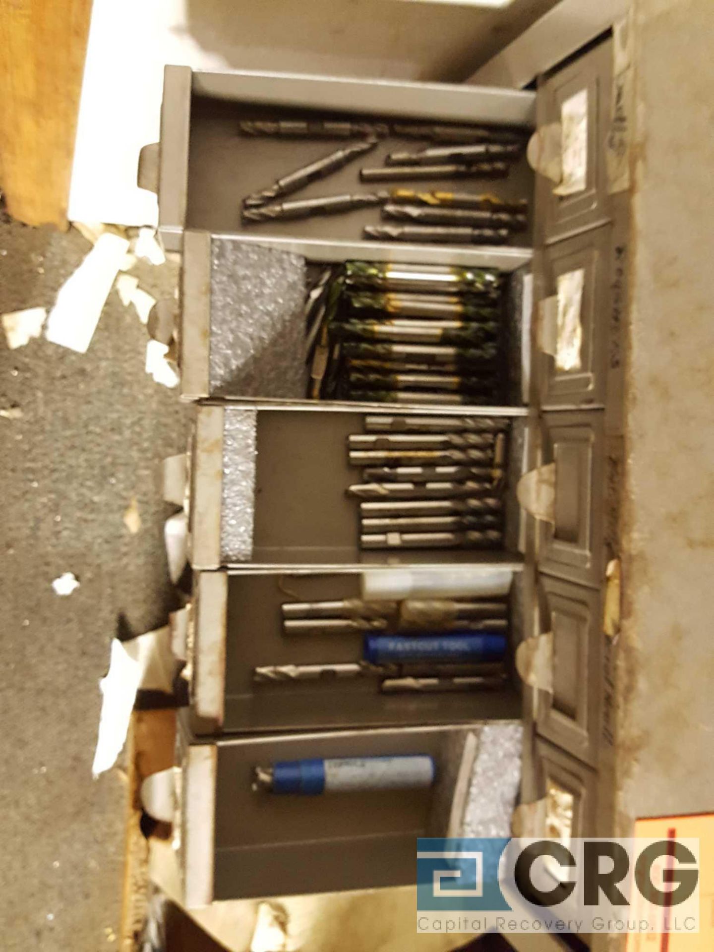 Lot includes (2) cabinets and contents of assorted end mills and cutting tools etc. - Image 5 of 28