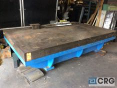 Steel plate table with stand, 72 inch x 120 inch x 28 1/2 inch high, no contents