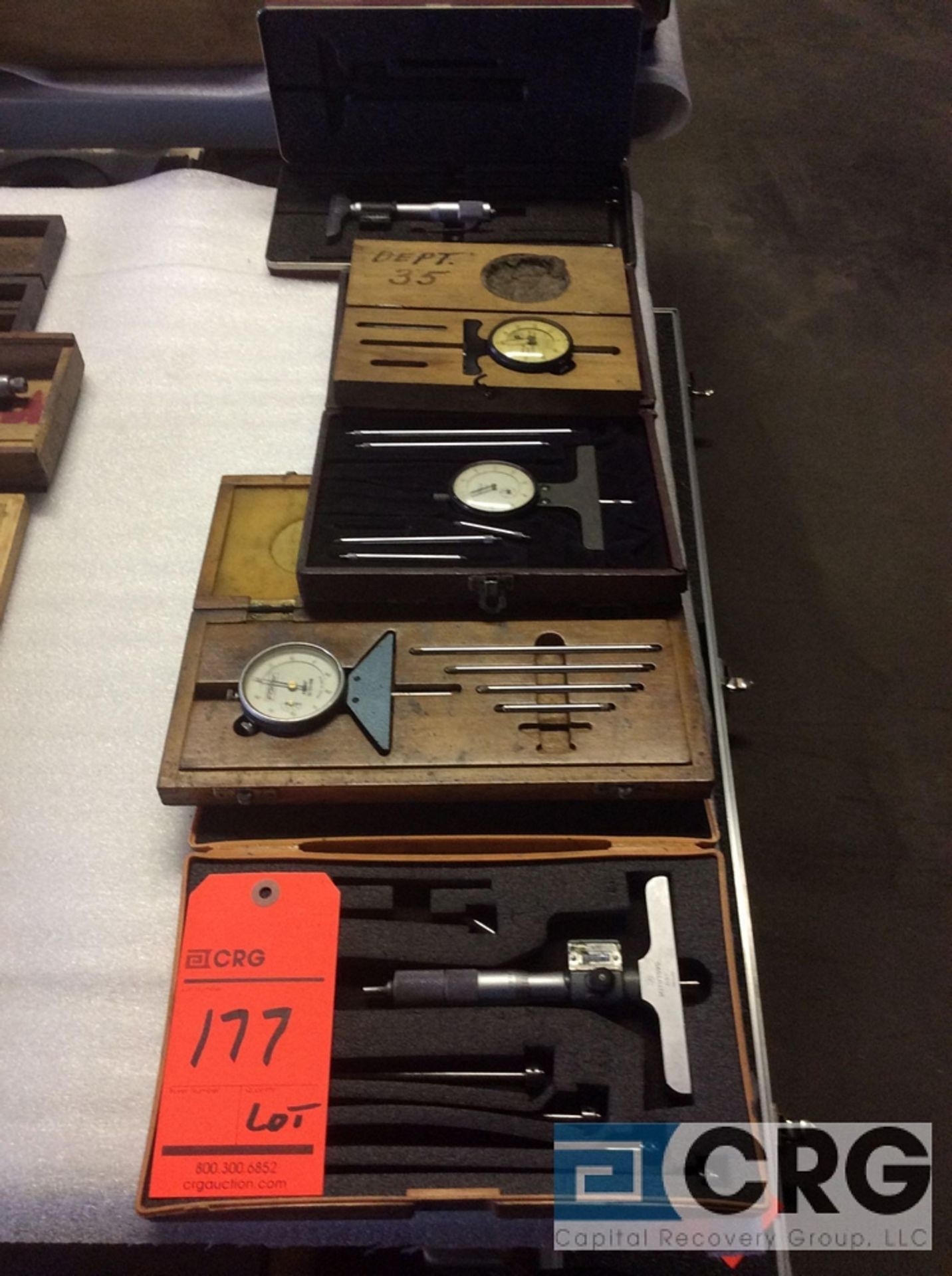 Lot of asst depth micrometers with cases - Image 2 of 2