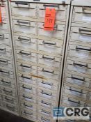 Lot includes (1) 20 drawer metal cabinet with assorted pin cages