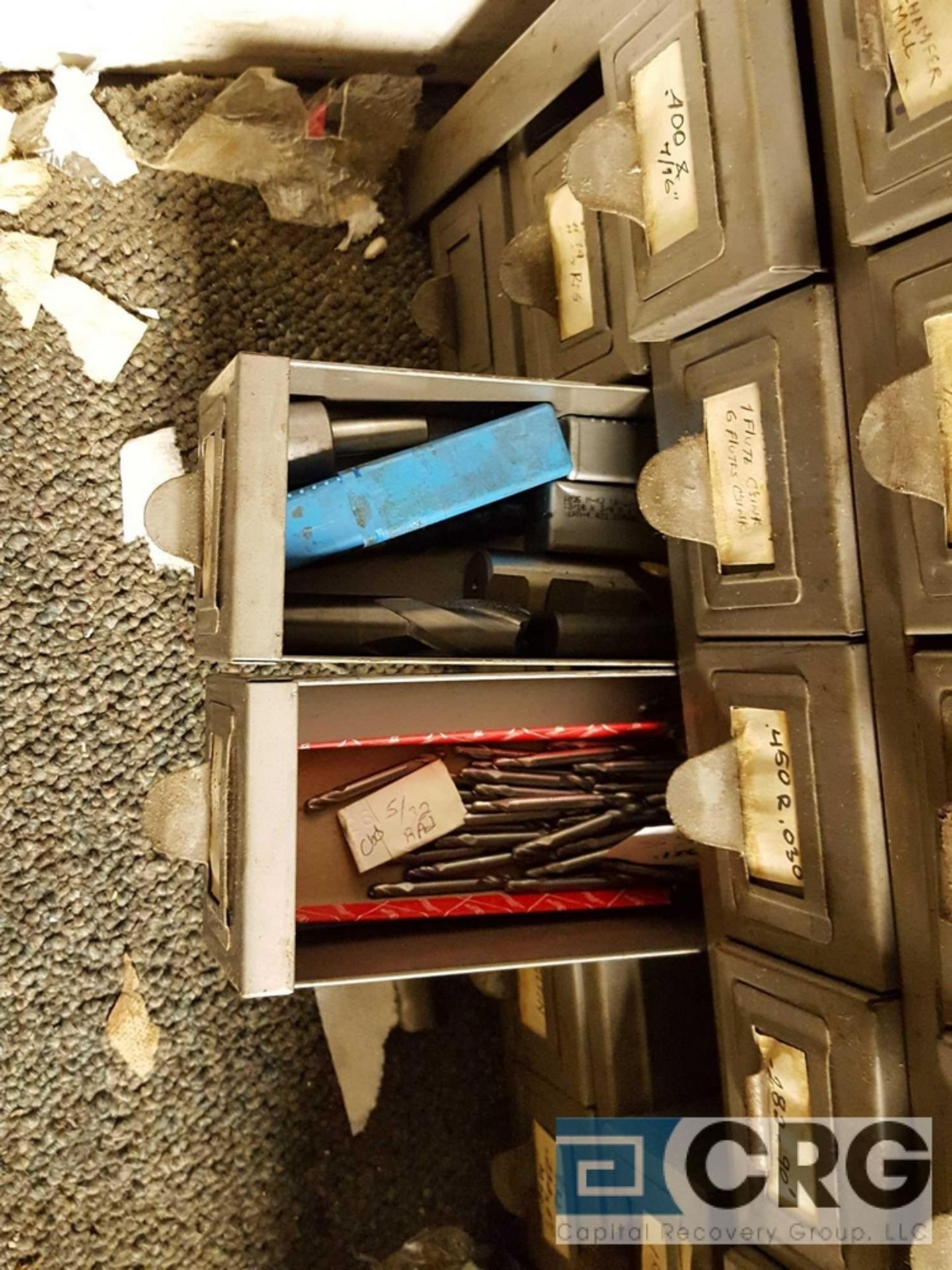 Lot includes (2) cabinets and contents of assorted end mills and cutting tools etc. - Image 16 of 28