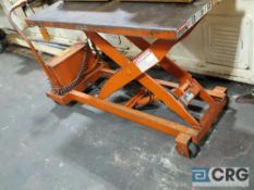 Presto walk behind portable hydraulic, electric lift table.