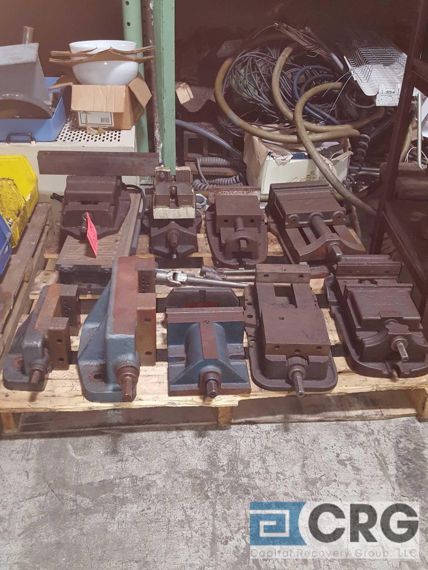 Lot of assorted machinists vises and (1) magnetic chuck. - Image 3 of 4