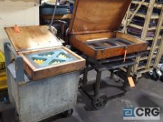 Lot of (2) assorted precision squares with lift table and cart.