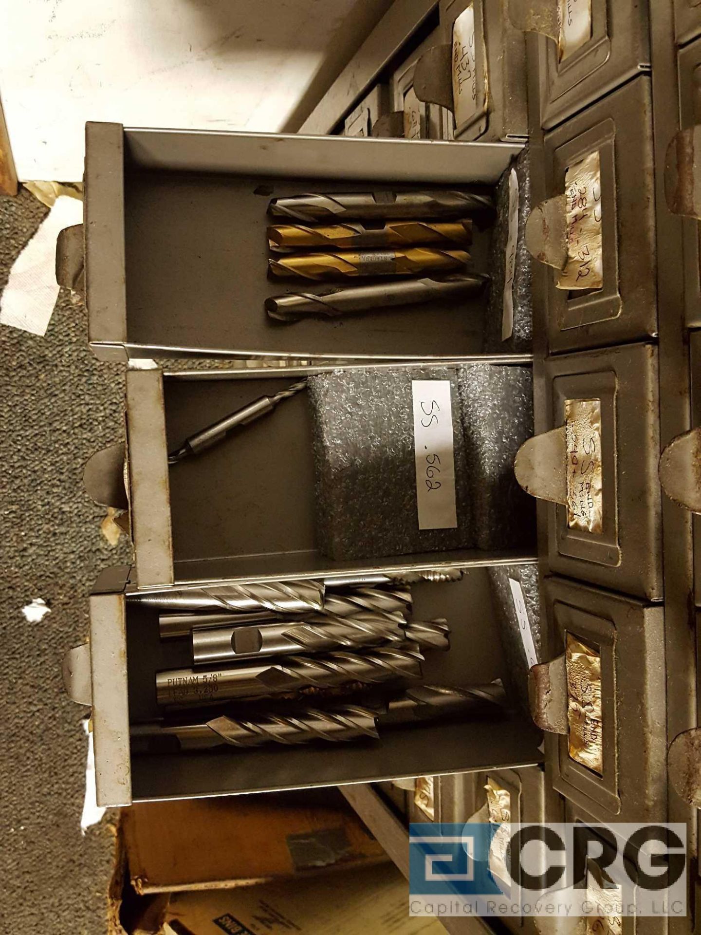 Lot includes (2) cabinets and contents of assorted end mills and cutting tools etc. - Image 7 of 28