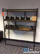 5 foot wide x 6 foot high reclaimed wood shelves rustic steel frame wall shelf unit