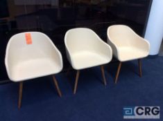 Lot of (3) faux leather tub chairs