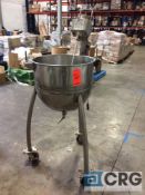 Portable N30 gallon stainless steel jacketed kettle with Lightnin agitator