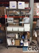 Lot of (5) asst sections Metro type shelving units including (2) 6 foot high portable, (2) 6 foot