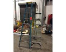 Lot of (2) ladders including Werner 8’ finerglass step ladder and Husky 6’ aluminum ladder