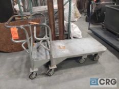 Lot of (2) steel warehouse carts